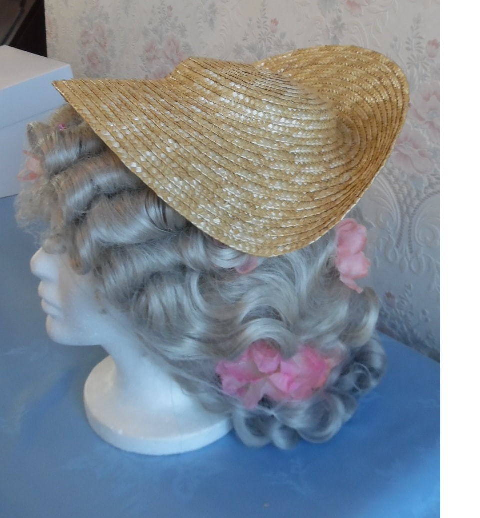 Details about  / Straw Hat Ladies 13/" Molded 18th Century Reproduction